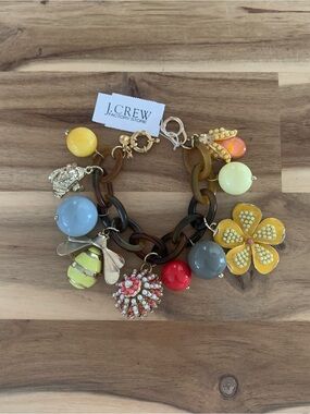 J crew Jcrew Storybook charm resin tortoise bracelet vintage jewelry NWT